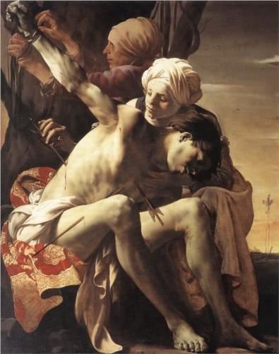 "Saint Sebastian Tended by Irene" by Hendrick ter Brugghen